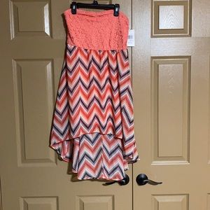 Bandeau high low dress